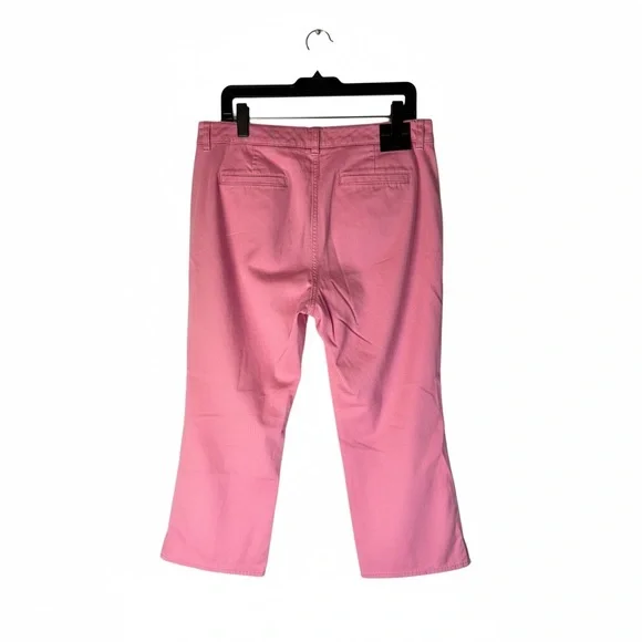 J.Crew Factory Favorite Fit Peach Pink Straight  Cropped Cotton Pants Size 12 - Picture 3 of 10